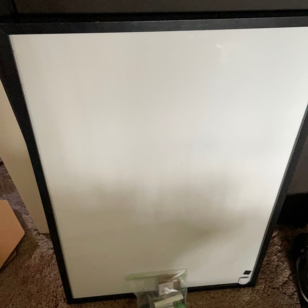 Dry erase board with markers